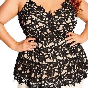 NWT City Chic So Fancy Top in Black